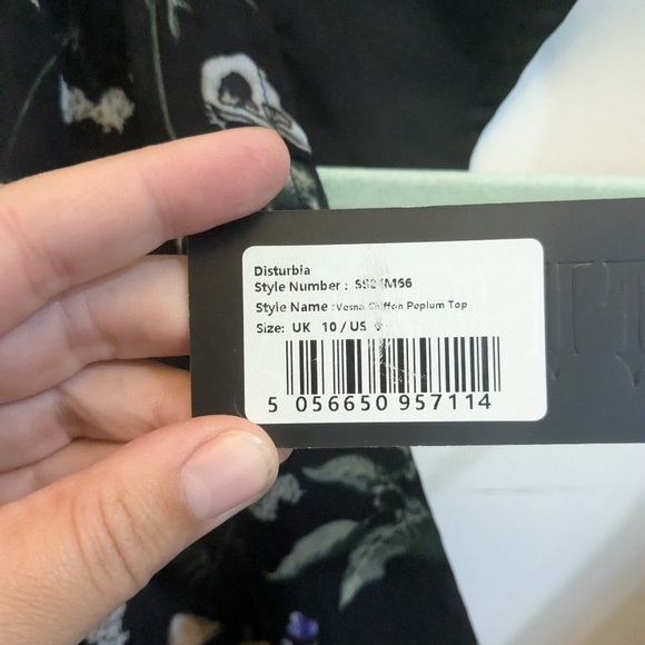 NWT Disturbia Vesna Peplum Top - Picture 6 of 6